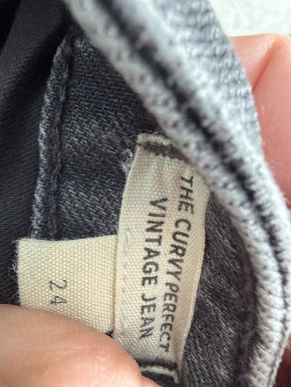 Madewell Washed Gray High-Rise Straight curvy Jeans